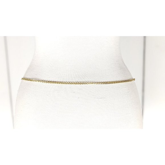 Gold metal layered hanging chain link dainty lightweight skinny belly chain belt - Picture 4 of 5